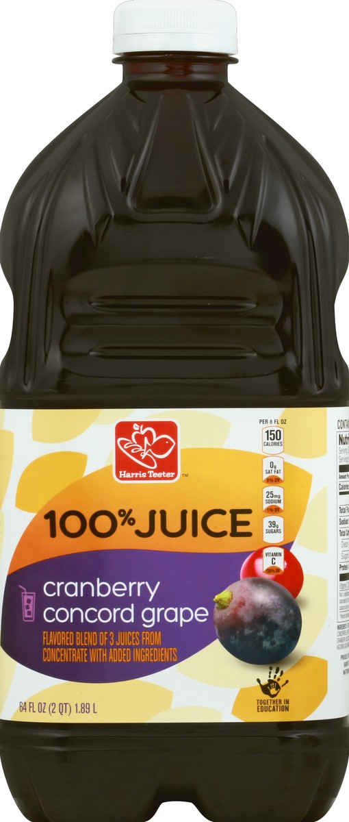 slide 2 of 4, Harris Teeter Juice - Cranberry & Concord Grape - 64 oz, 64 oz