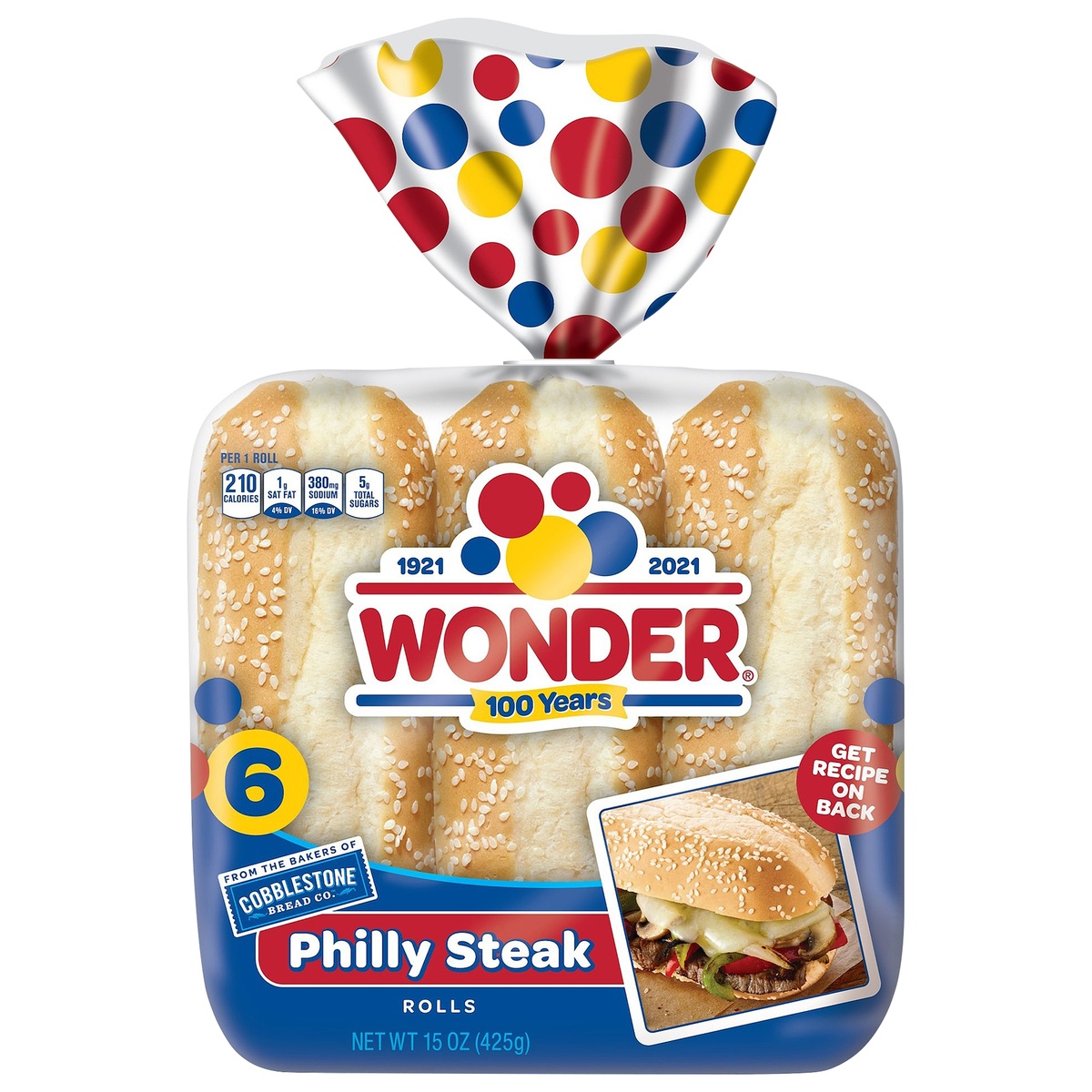 slide 1 of 8, Wonder® Philly Steak Rolls 6 ct Bag, 6 ct