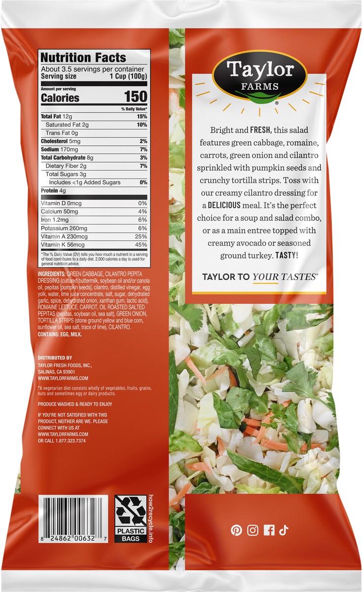 slide 2 of 3, Taylor Farms Southwest Chopped Salad with Dressing, 12.5 oz