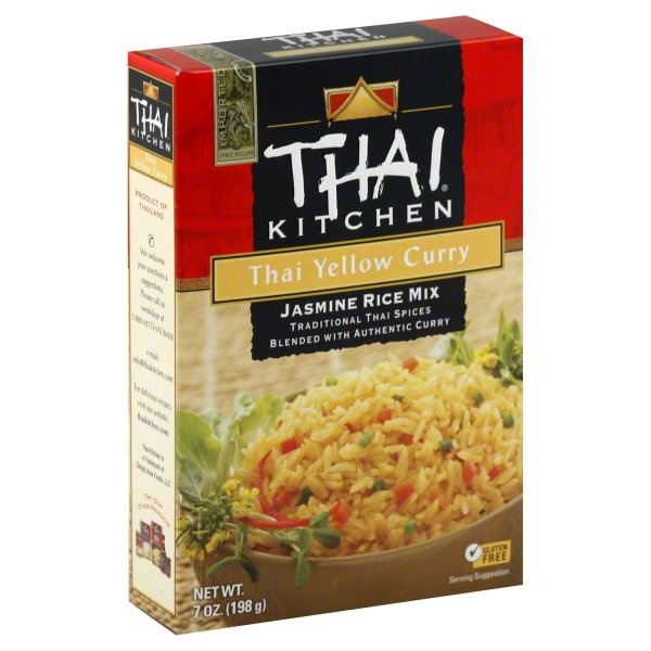 slide 1 of 1, Thai Kitchen Rice Mix, Jasmine, Thai Yellow Curry, Mild, 7 oz