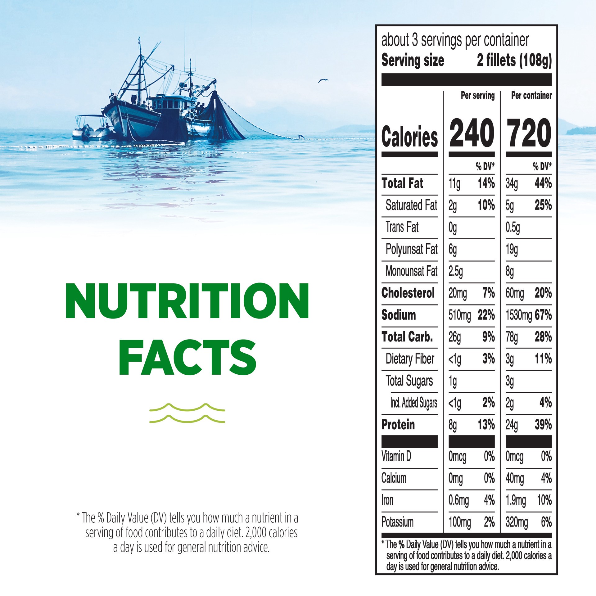 slide 3 of 5, Mrs. Paul's Crunchy Breaded Fish Fillets 6 ea, 11.2 oz