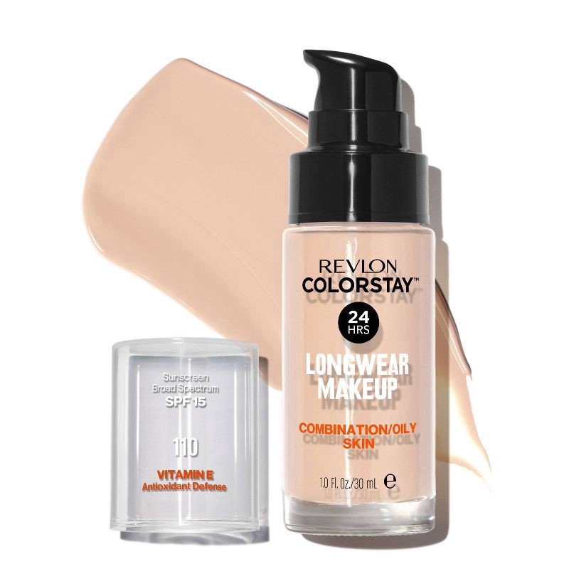 slide 3 of 8, Revlon ColorStay Makeup for Combination/Oily Skin with SPF 15 - 110 Ivory - 1 fl oz, 1 oz