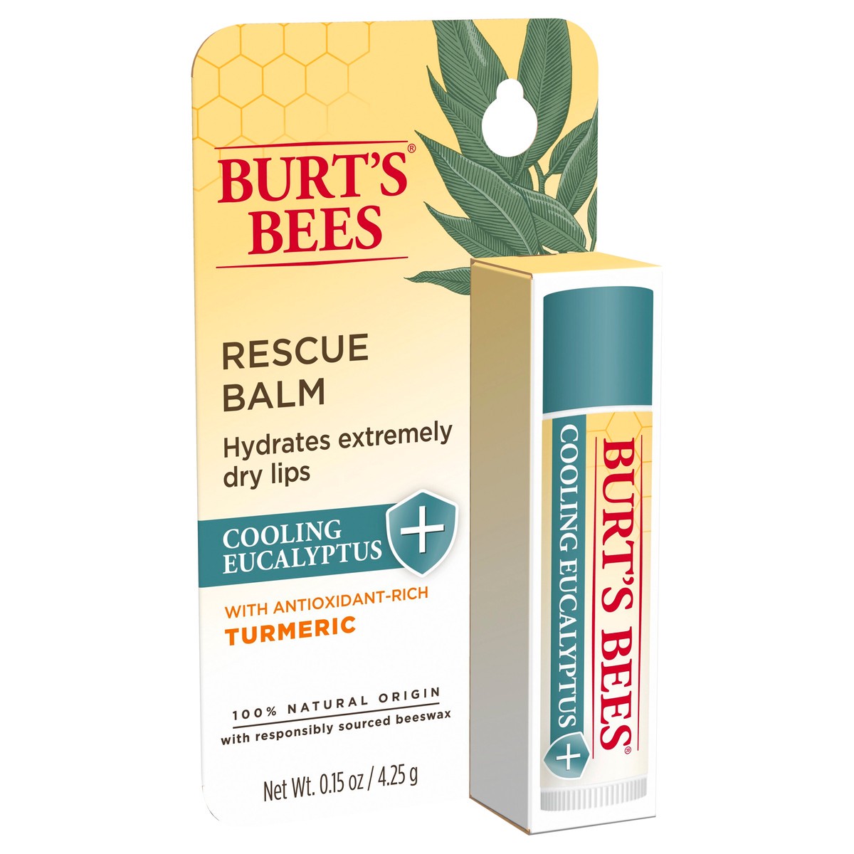 slide 9 of 10, Burt's Bees Cooling Eucalyptus Rescue Balm, Natural Origin Lip Care, 1 Ct, 0.15 Oz., 15 oz