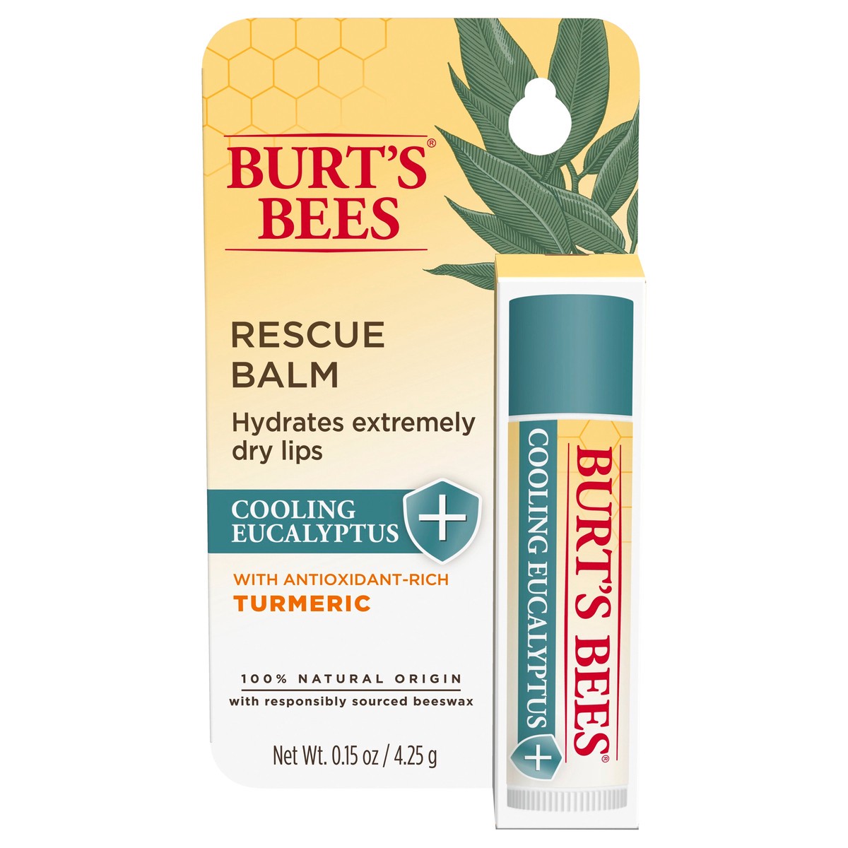 slide 2 of 10, Burt's Bees Cooling Eucalyptus Rescue Balm, Natural Origin Lip Care, 1 Ct, 0.15 Oz., 15 oz