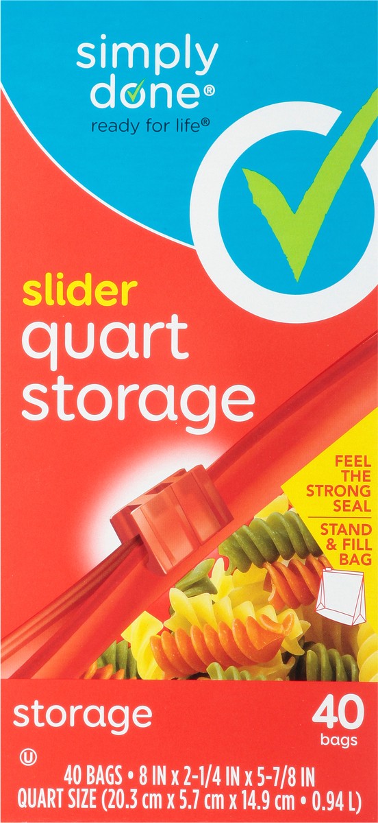 slide 6 of 9, Simply Done Slider Quart Storage Bags, 40 ct