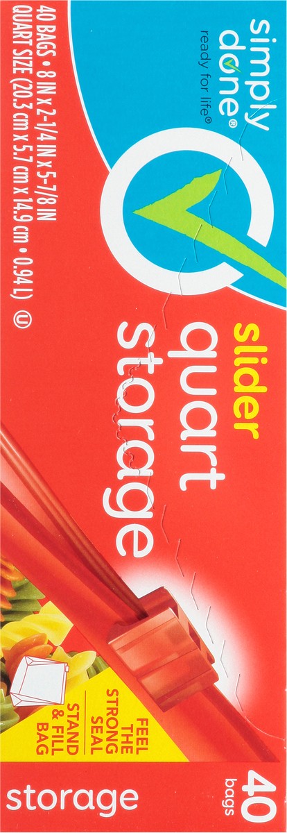 slide 8 of 9, Simply Done Slider Quart Storage Bags, 40 ct