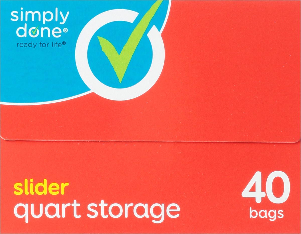 slide 9 of 9, Simply Done Slider Quart Storage Bags, 40 ct