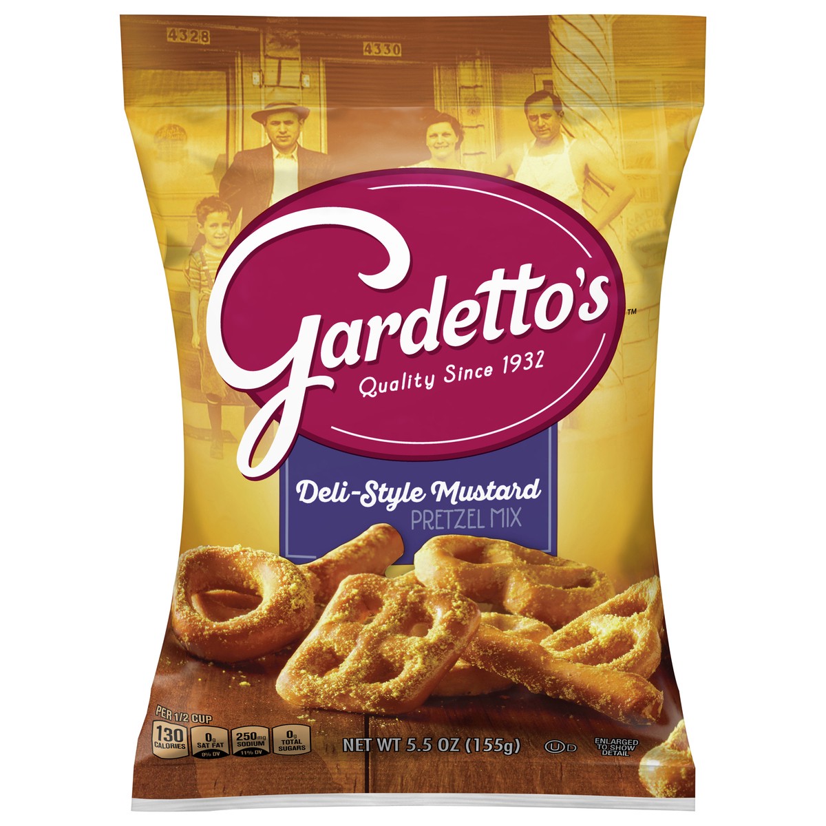 slide 1 of 14, Gardetto's Deli Style Mustard Pretzel Mix, 5.5 oz