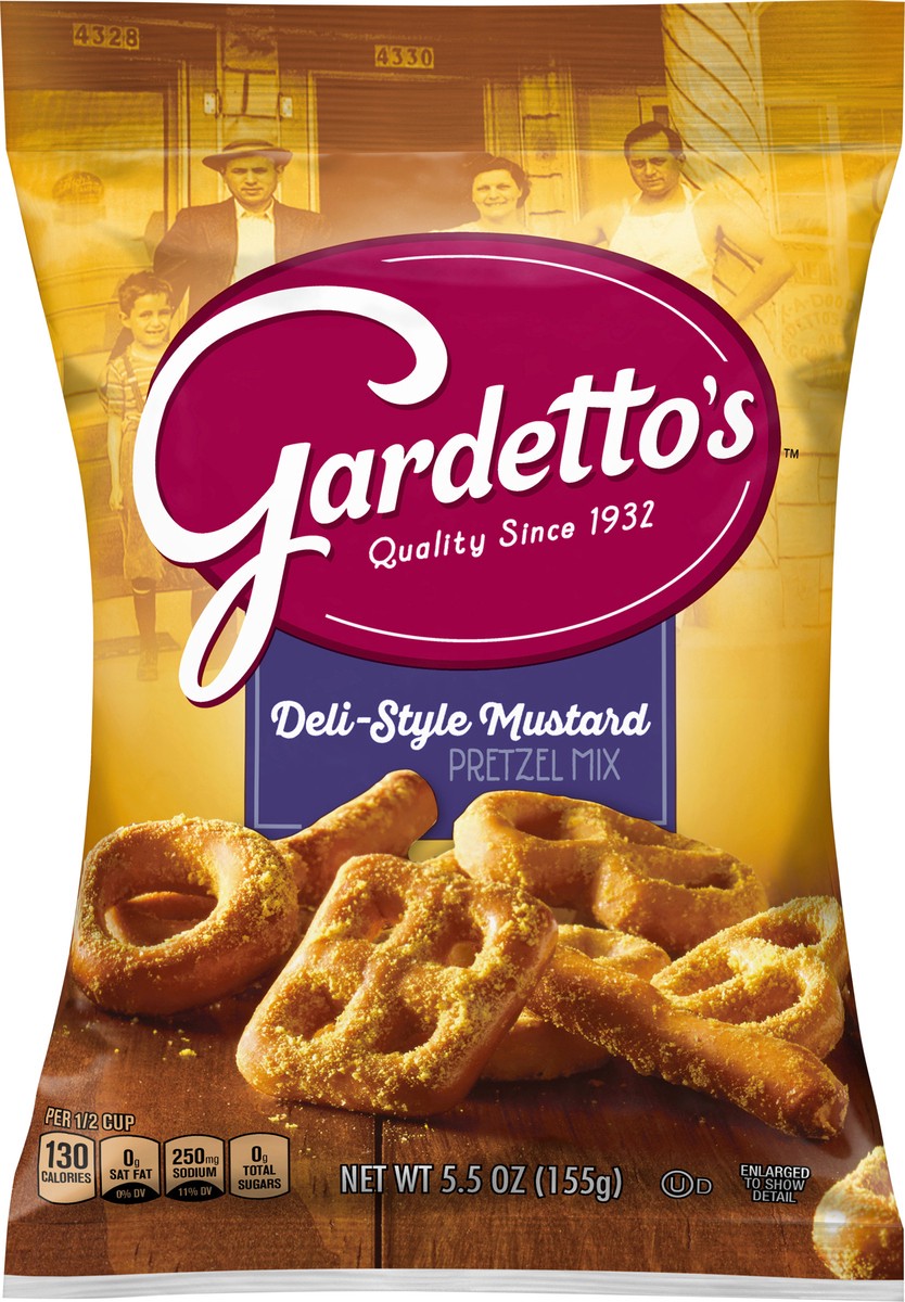 slide 1 of 14, Gardetto's Deli Style Mustard Pretzel Mix, 5.5 oz