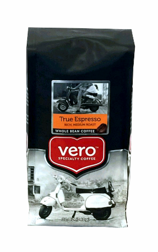 slide 1 of 1, Vero Coffee Vero True Espresso Rich Medium Roast Whole Bean Coffee, 12 oz