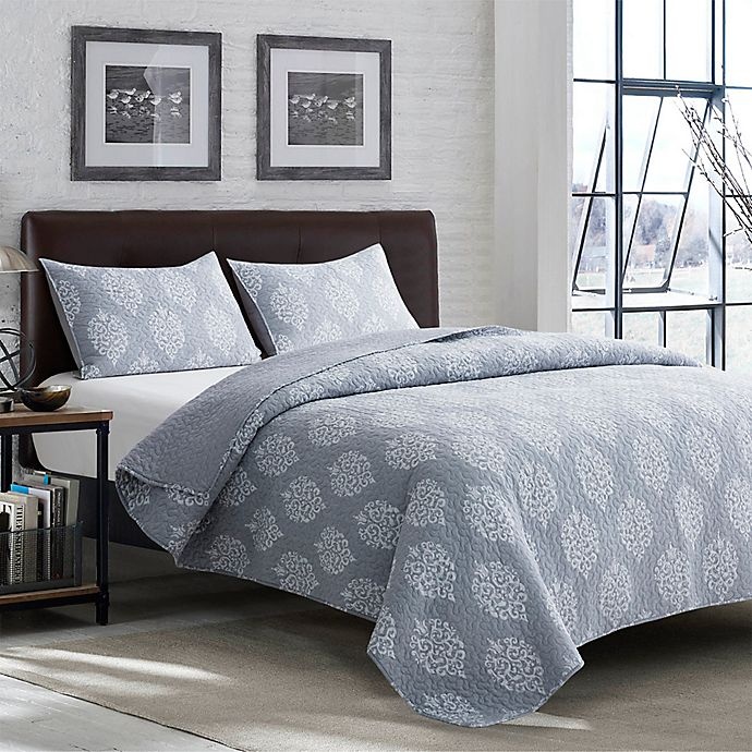 slide 1 of 1, Boston Traders Marcy Reversible Full/Queen Quilt Set - Light Grey, 3 ct