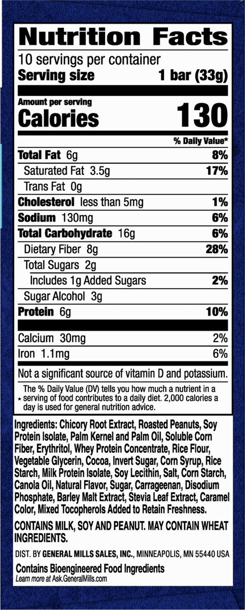 slide 8 of 9, Fiber One Protein Chewy Bar Caramel Nut Value Pack, 10 ct; 1.17 oz