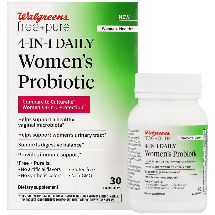 slide 1 of 5, Walgreens Free & Pure 4-In-1 Daily Women's Probiotic Capsules, 30 ct