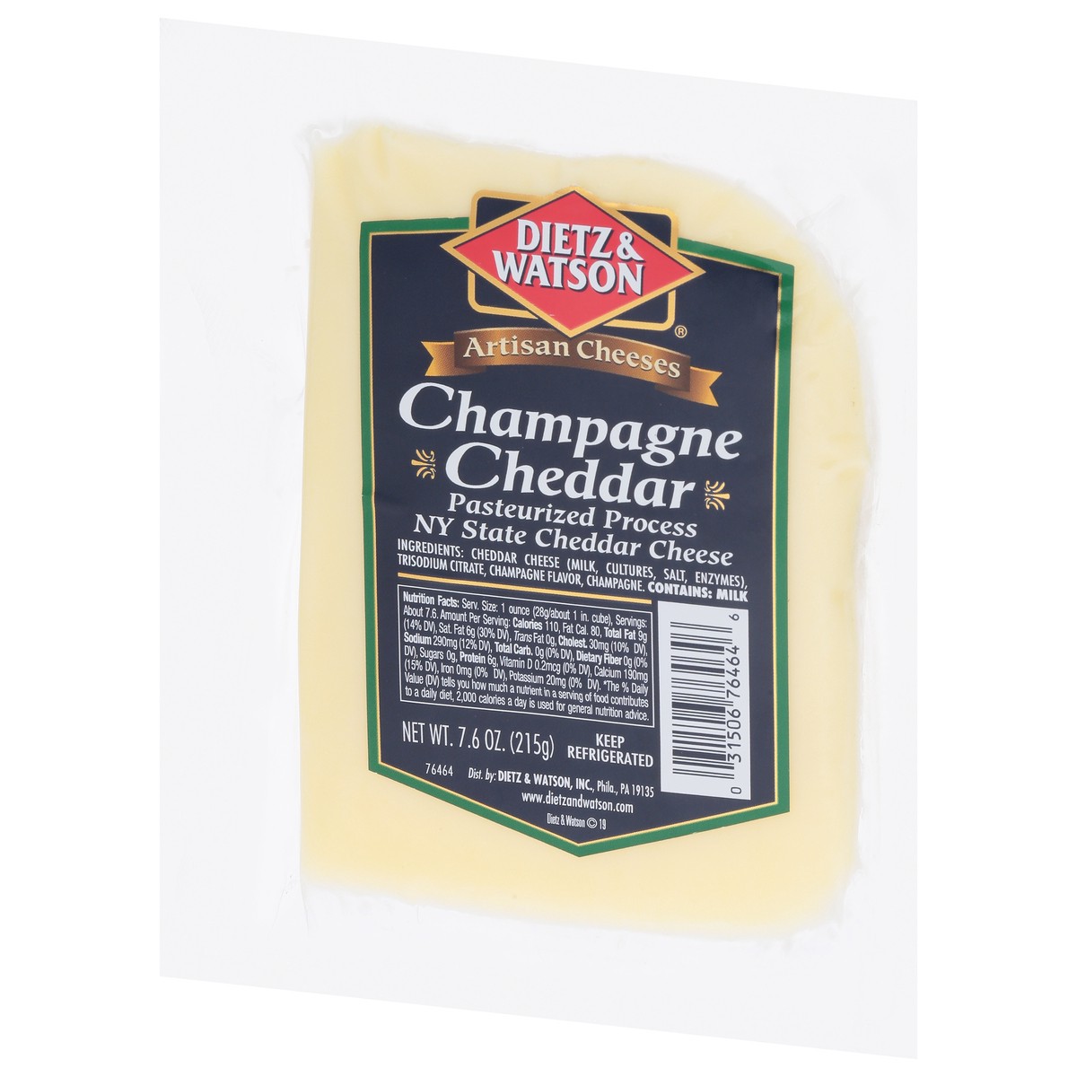 slide 12 of 13, Dietz & Watson Champagne Cheddar Cheese 7.6 oz, 7.6 oz
