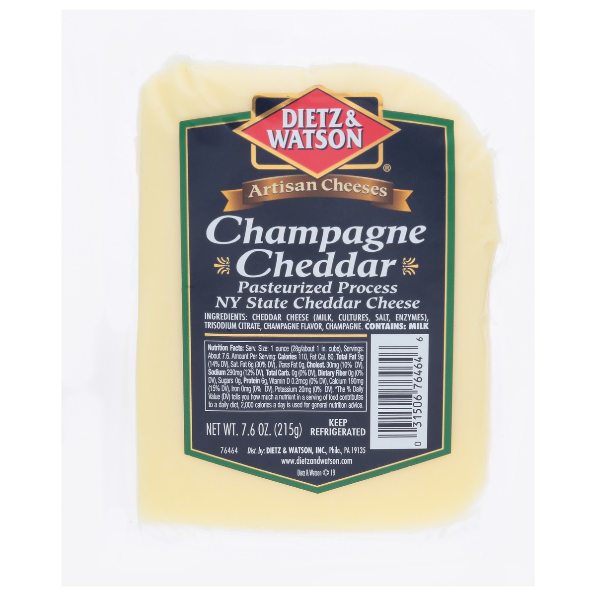 slide 7 of 13, Dietz & Watson Champagne Cheddar Cheese 7.6 oz, 7.6 oz