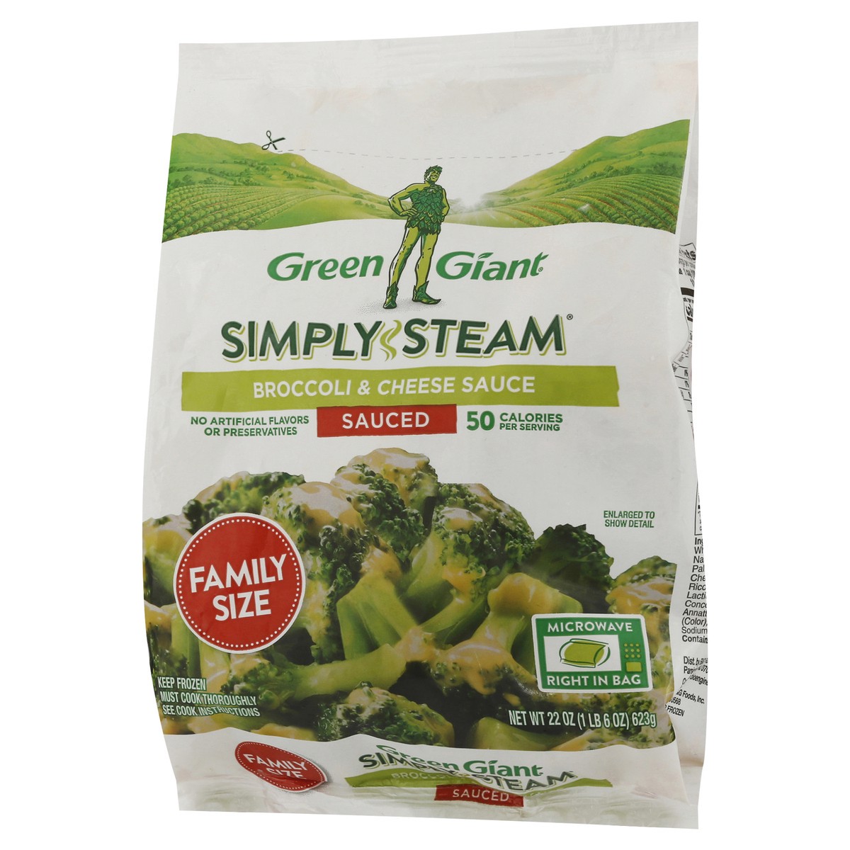 slide 8 of 9, Green Giant Simply Steam Sauced Broccoli & Cheese Sauce Family Size 22 oz, 22 oz