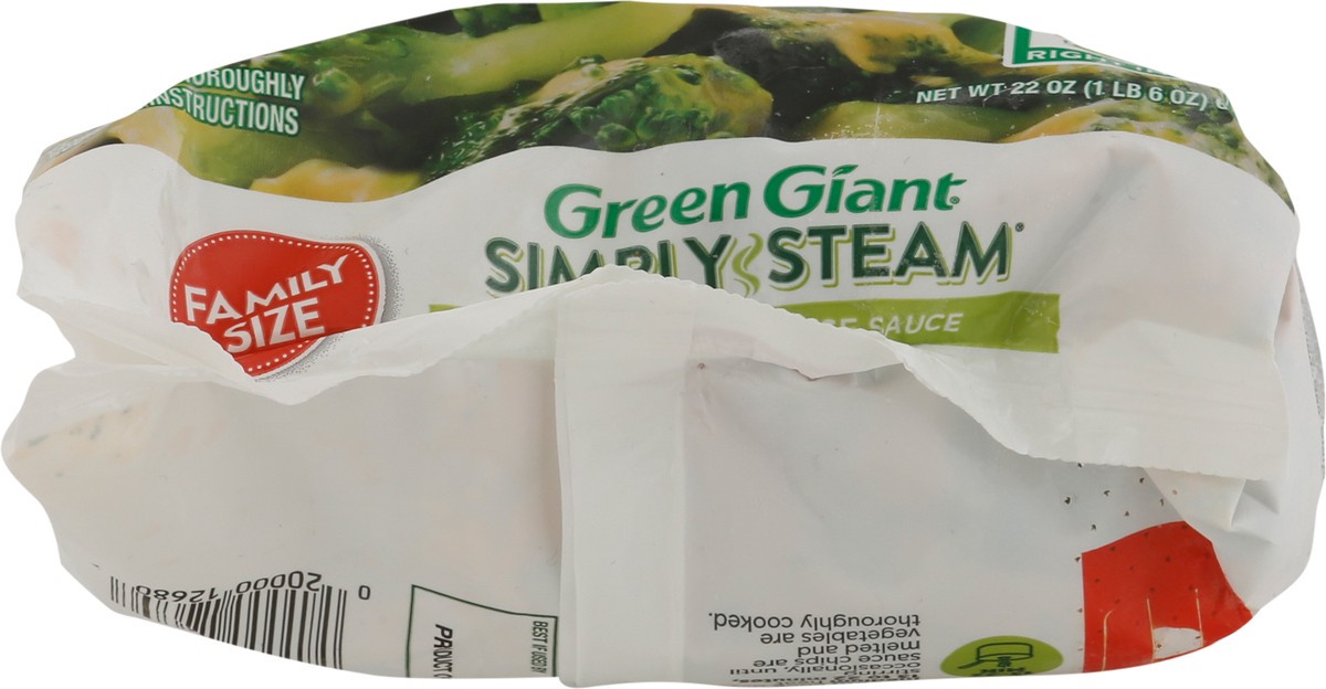 slide 3 of 9, Green Giant Simply Steam Sauced Broccoli & Cheese Sauce Family Size 22 oz, 22 oz