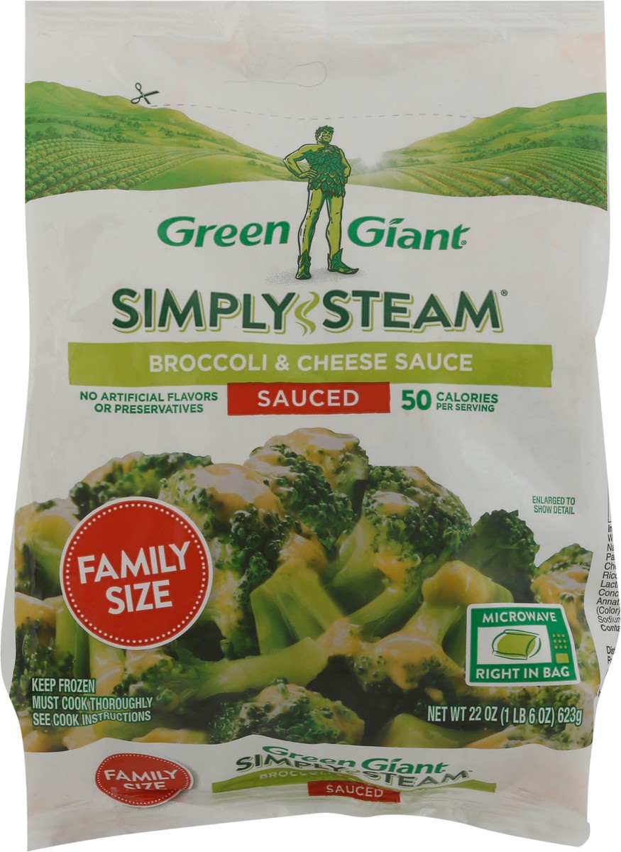 slide 7 of 9, Green Giant Simply Steam Sauced Broccoli & Cheese Sauce Family Size 22 oz, 22 oz