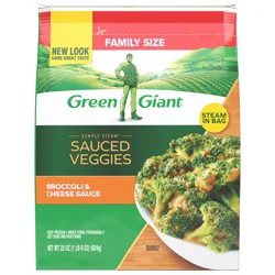 Green Giant Simply Steam Broccoli & Cheese Sauce, Frozen Vegetables, 22 oz