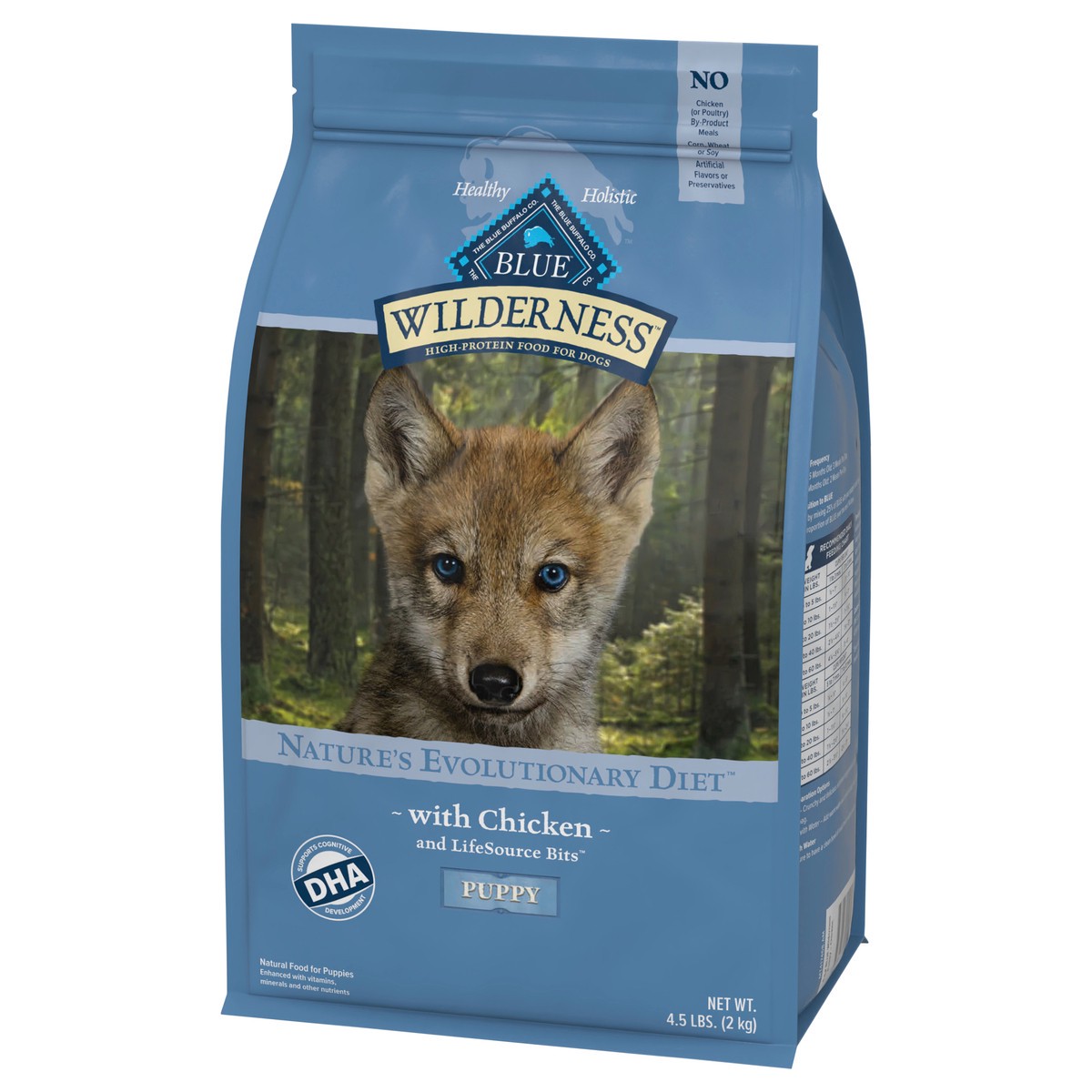 slide 2 of 9, Blue Buffalo Wilderness High Protein, Natural Puppy Dry Dog Food, Chicken 4.5-lb, 4.5 lb