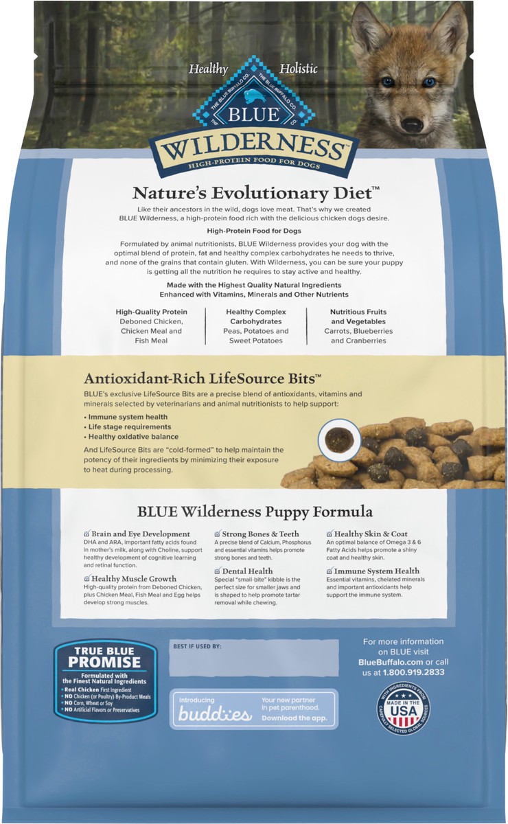 slide 4 of 9, Blue Buffalo Wilderness High Protein, Natural Puppy Dry Dog Food, Chicken 4.5-lb, 4.5 lb