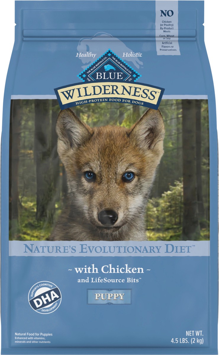 slide 7 of 9, Blue Buffalo Wilderness High Protein, Natural Puppy Dry Dog Food, Chicken 4.5-lb, 4.5 lb