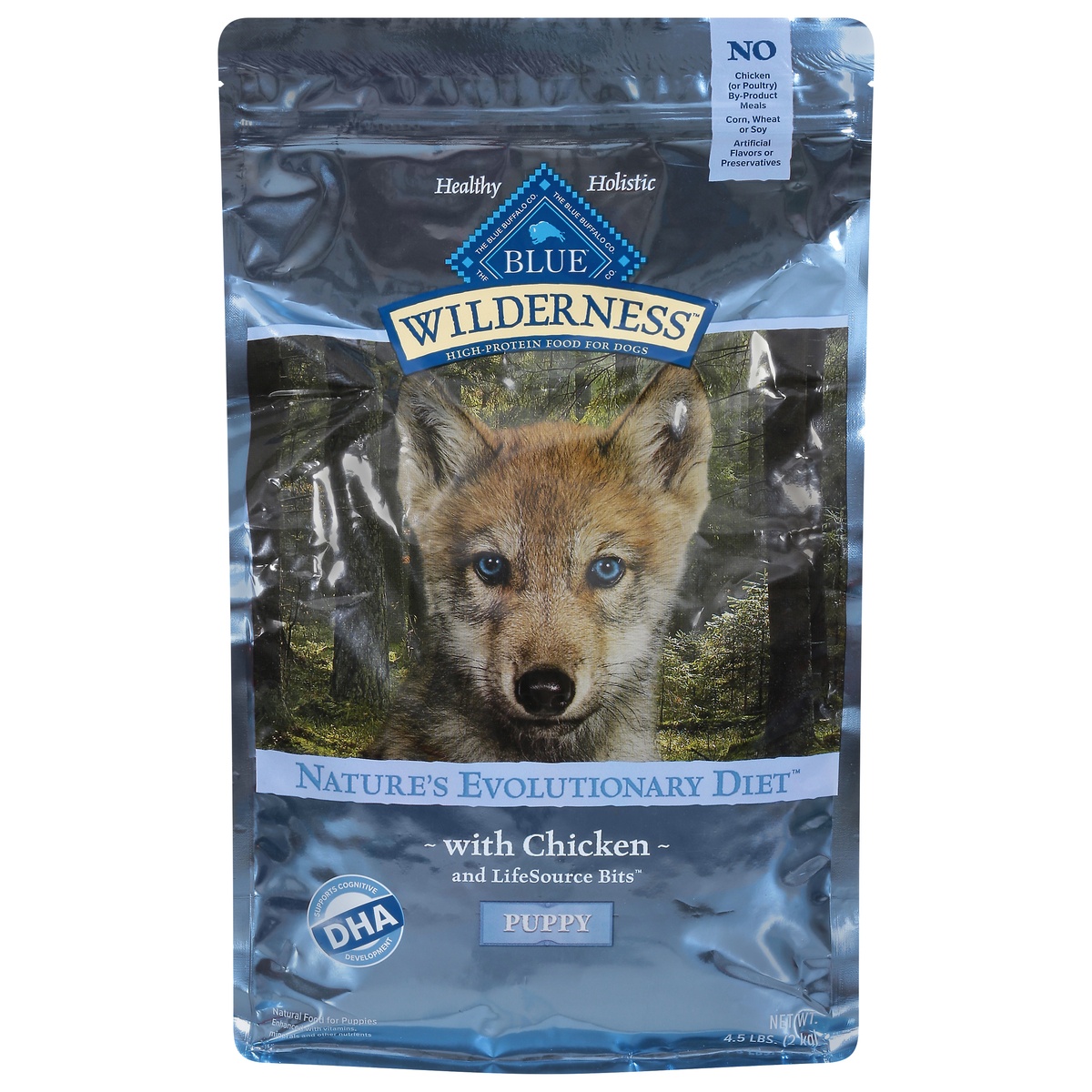 slide 1 of 1, Blue Buffalo Wilderness Chicken Puppy Dry Dog Food, 4.5 lb