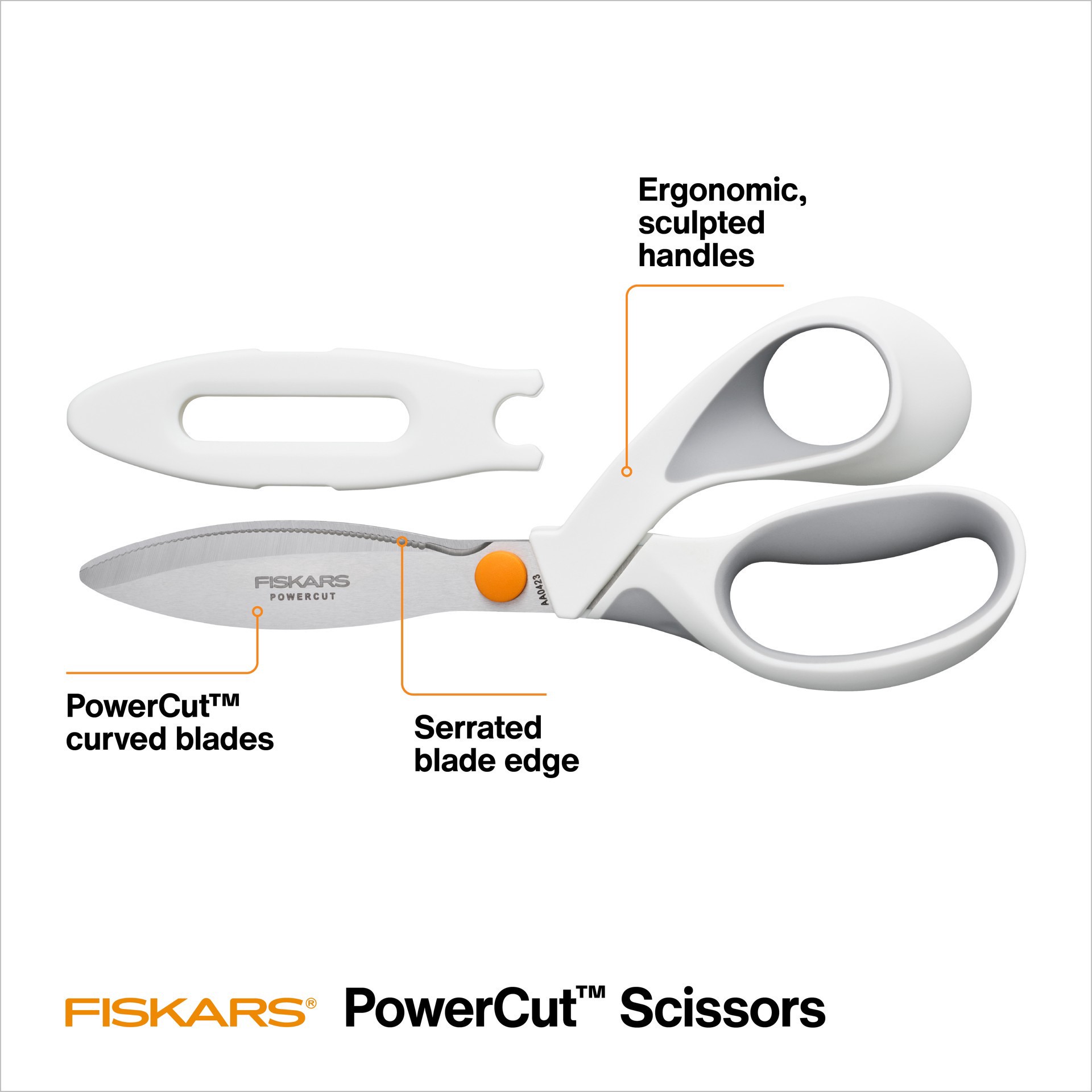slide 5 of 5, Fiskars Powercut 8" Scissors, 8 in