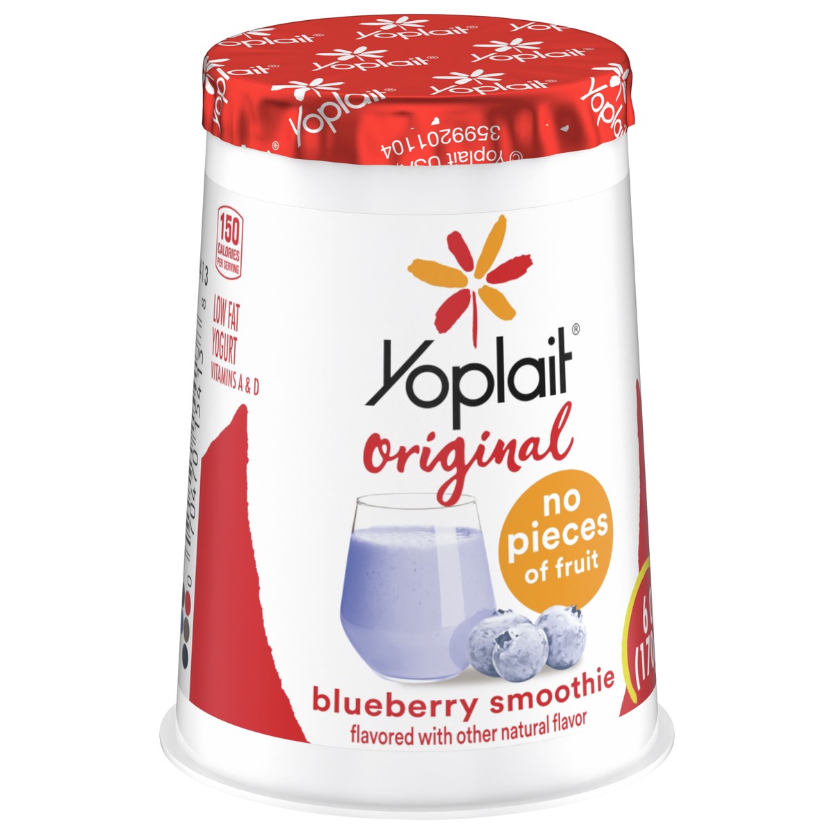 slide 2 of 9, Yoplait Original Blueberry Low Fat Yogurt, 6 OZ Yogurt Cup, 6 oz