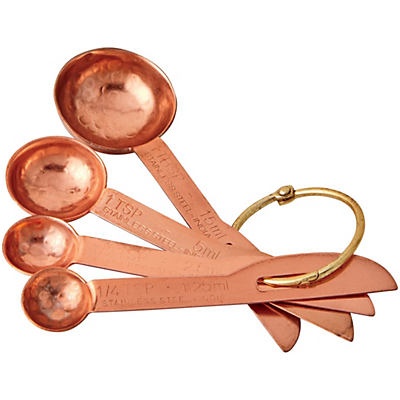 slide 1 of 1, H-E-B Kitchen & Table Copper Measure Spoons, 1 ct