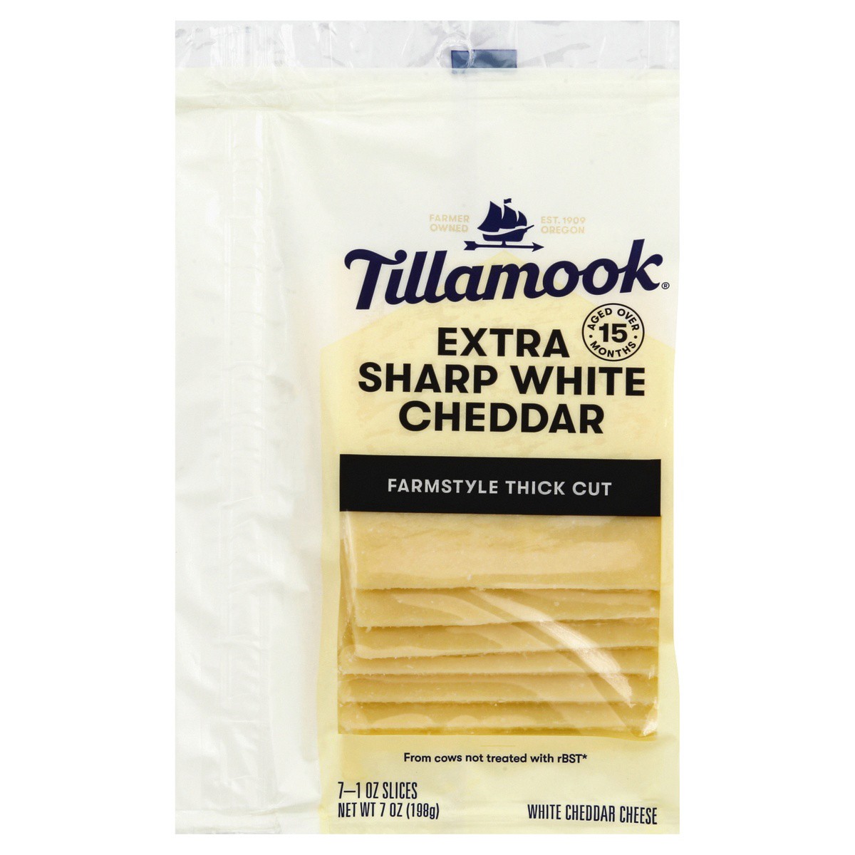 slide 1 of 5, Tillamook Farmstyle Slices Extra Sharp White Cheddar Cheese 8 ea, 8 ct