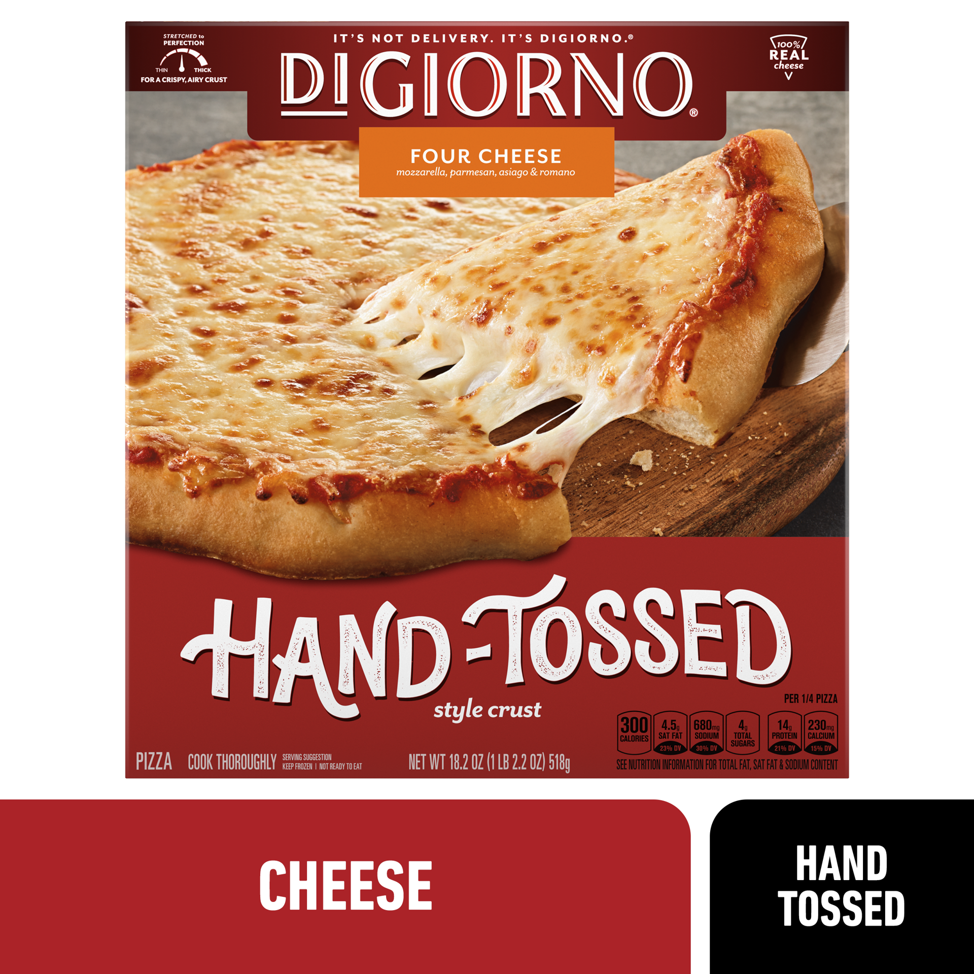 slide 1 of 12, DIGIORNO Frozen Pizza - Frozen Cheese Pizza - DIGIORNO Hand Tossed Style Pizza Crust, 18.2 oz