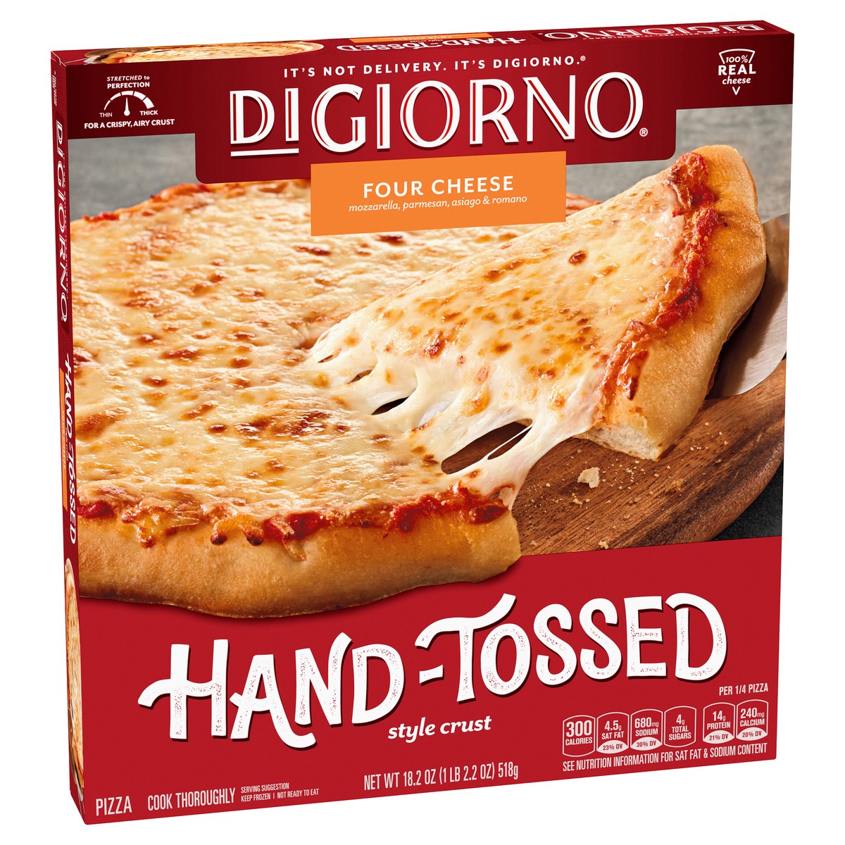 slide 7 of 12, DIGIORNO Frozen Pizza - Frozen Cheese Pizza - DIGIORNO Hand Tossed Style Pizza Crust, 18.2 oz