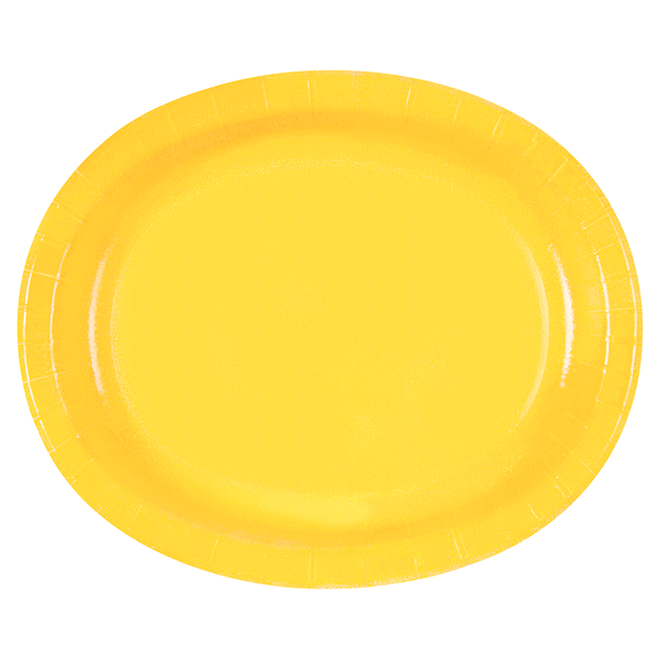 slide 1 of 1, Sunflower Yellow Oval Plates, 8 ct