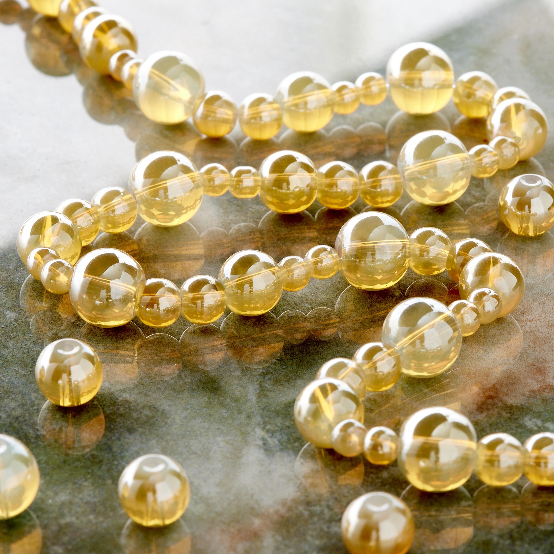slide 3 of 3, Champagne Silverite Round Glass Beads By Bead Landing, 4mm-10mm