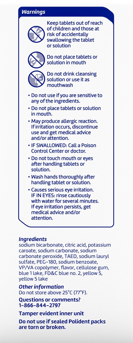 slide 8 of 12, Polident Overnight Whitening Denture Cleaner 60 Count, 60 ct