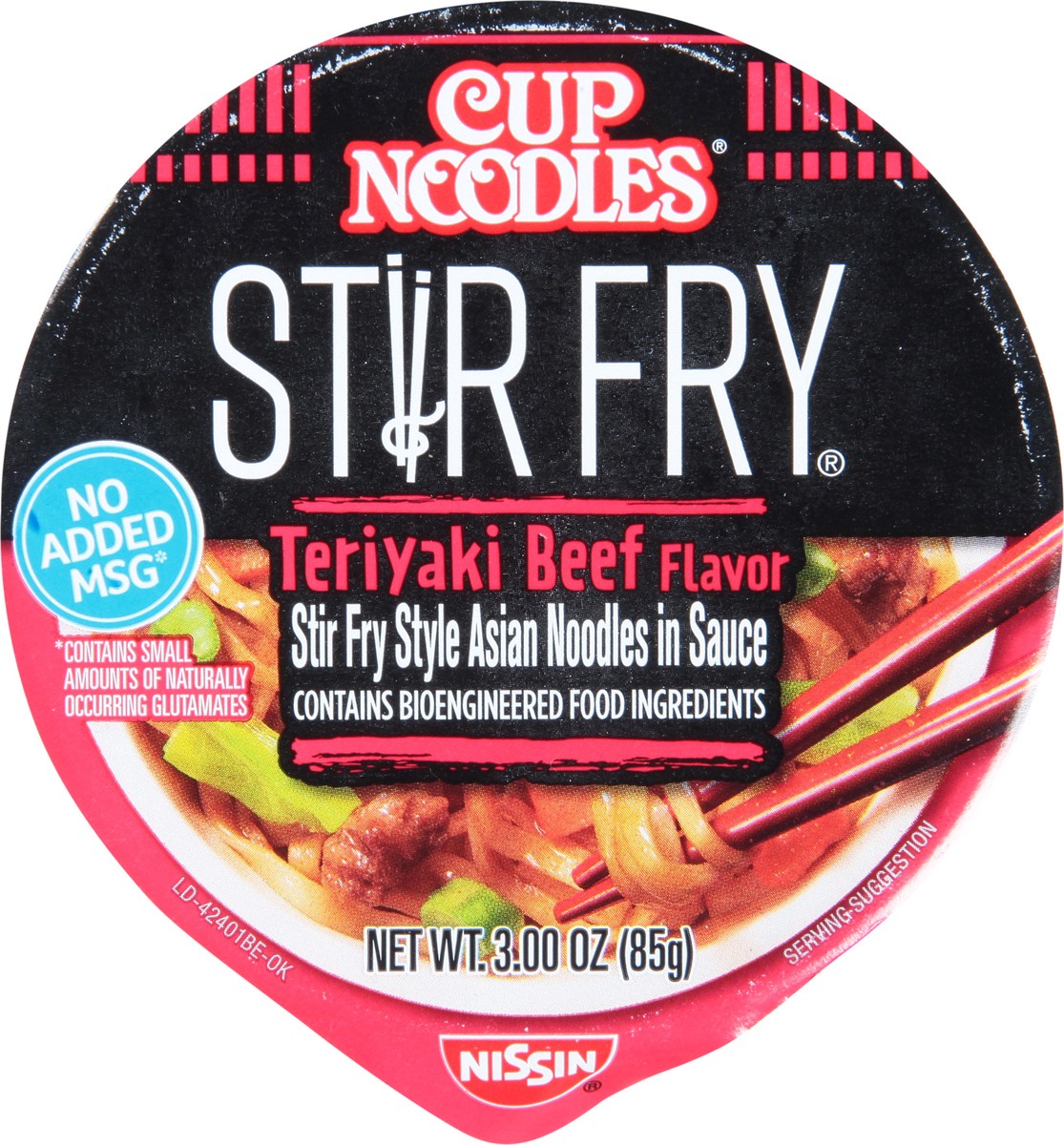 slide 12 of 13, Nissin Cup Noodles Stir Fry Teriyaki Beef Flavor Asian Noodles in Sauce 3.00 oz, 3 oz