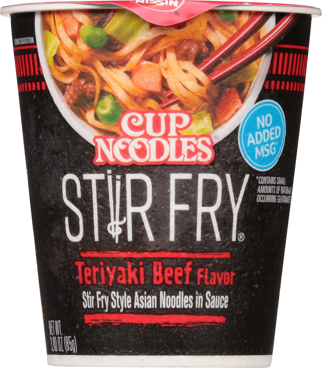 slide 13 of 13, Nissin Cup Noodles Stir Fry Teriyaki Beef Flavor Asian Noodles in Sauce 3.00 oz, 3 oz