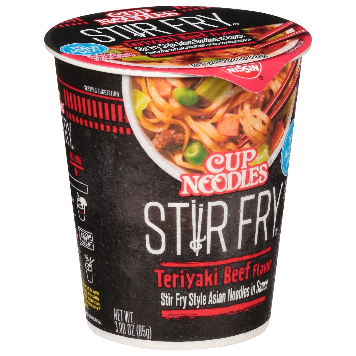 slide 3 of 13, Nissin Cup Noodles Stir Fry Teriyaki Beef Flavor Asian Noodles in Sauce 3.00 oz, 3 oz