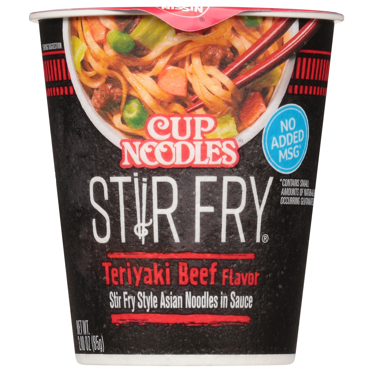 slide 11 of 13, Nissin Cup Noodles Stir Fry Teriyaki Beef Flavor Asian Noodles in Sauce 3.00 oz, 3 oz