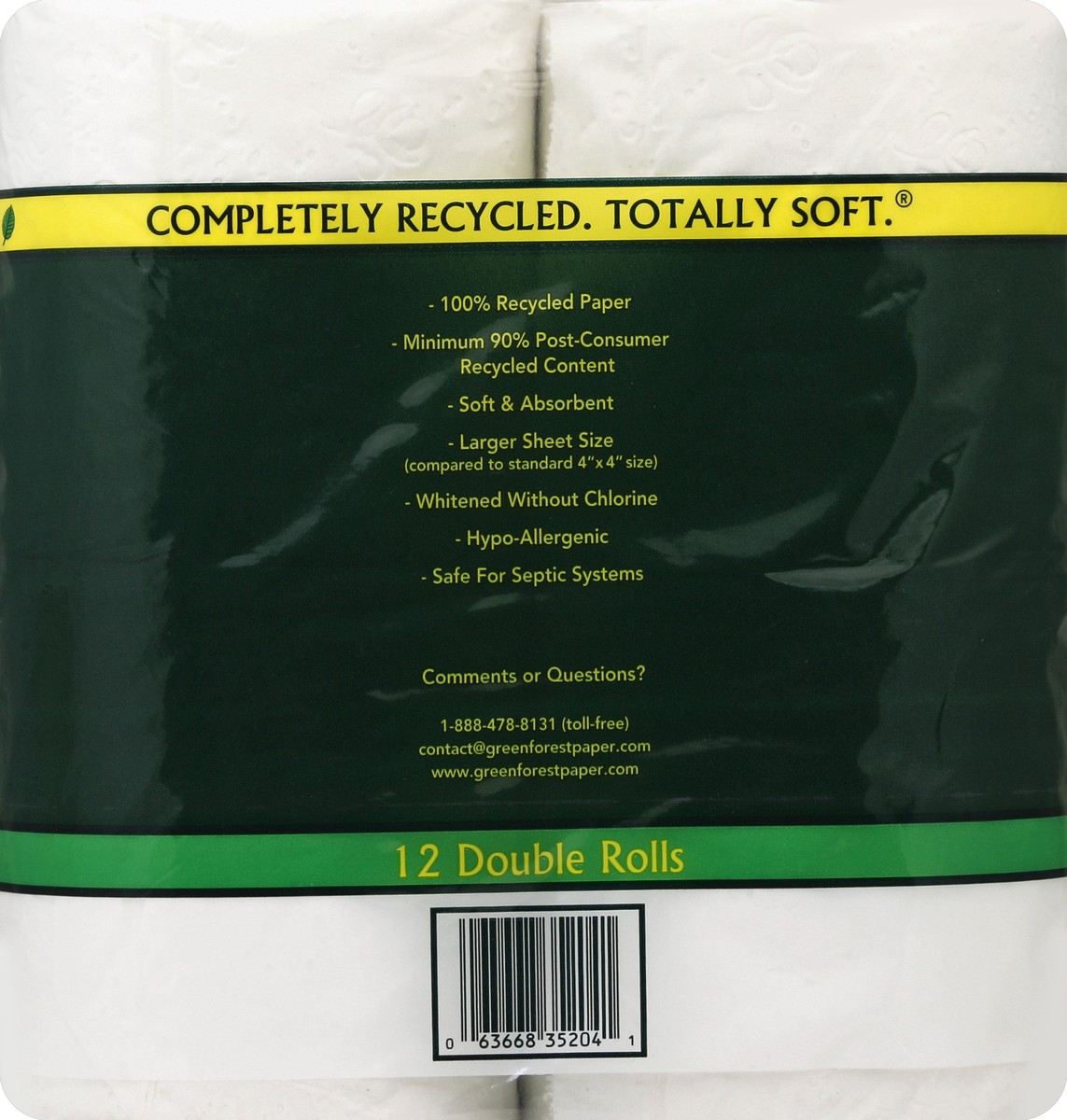 slide 6 of 6, Green Forest Premium Bathroom Tissue 100% Recycled Double Roll 2-Ply, 12 ct