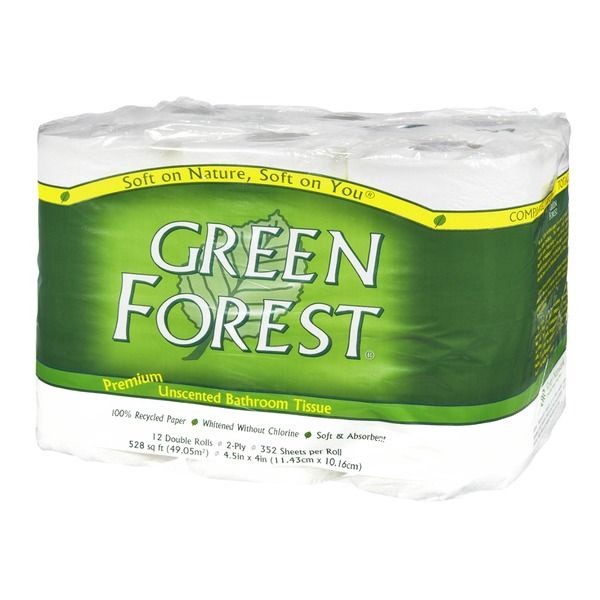 slide 1 of 6, Green Forest Premium Bathroom Tissue 100% Recycled Double Roll 2-Ply, 12 ct