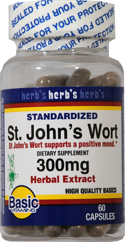 slide 1 of 1, Basic St. John's Wort Extract Capsules 300Mg, 60 ct