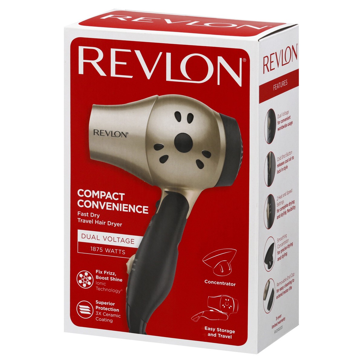 slide 3 of 9, Revlon Travel Hair Dryer 1 ea, 1 ct