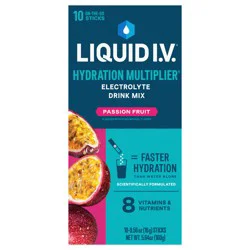 Liquid I.V. Liquid IV Hydration Multiplier Passion Fruit Electrolyte Drink Mix 10 Stick Packs
