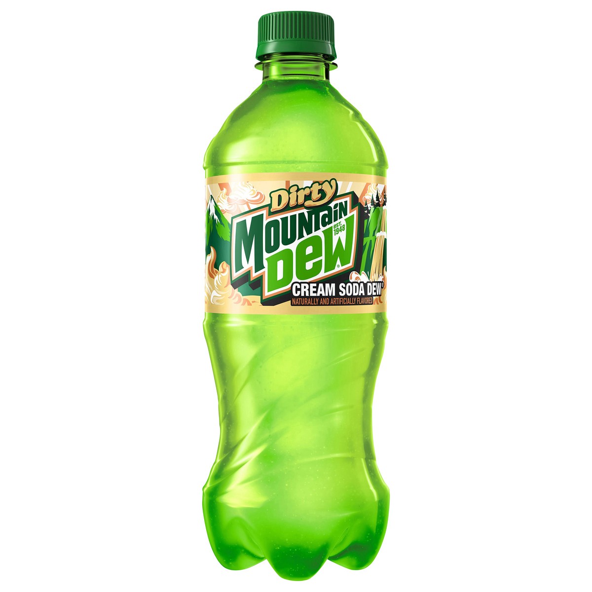slide 1 of 8, Mountain Dew Cream Soda Dirty Dew, 20 oz