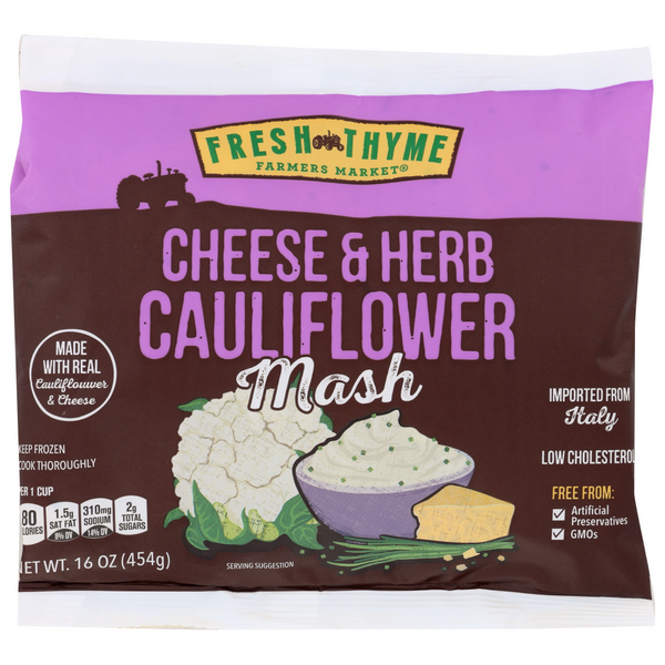 slide 1 of 1, Fresh Thyme Mashed Cheese Herb Cauliflower, 16 oz