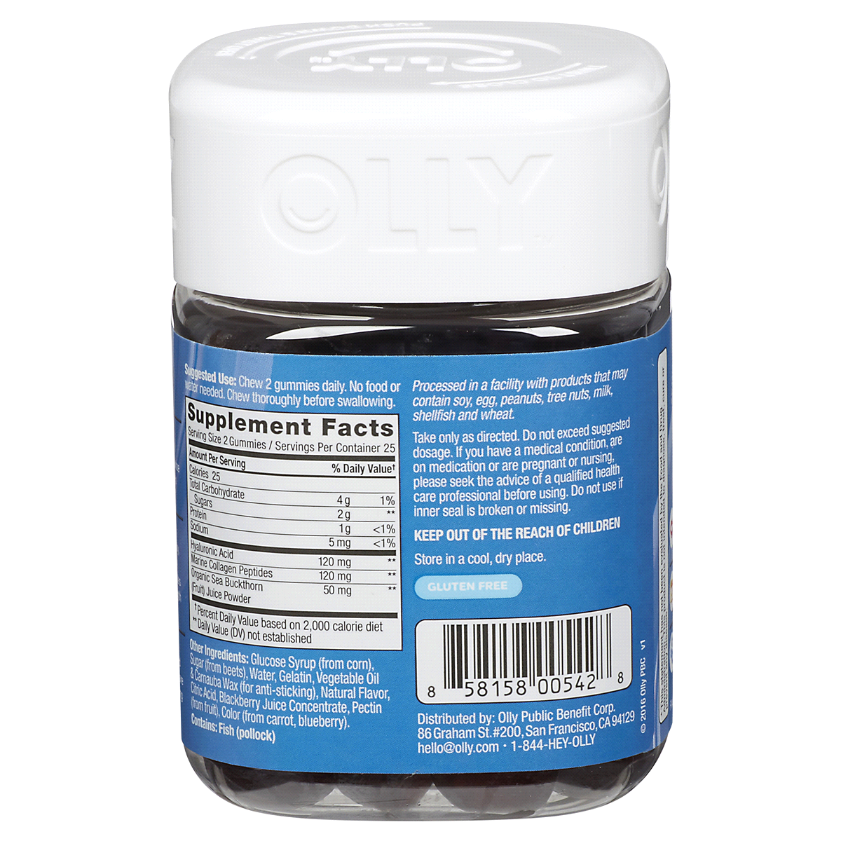 slide 4 of 9, Olly Vibrant Skin Plump Berry Gummies, 50 ct