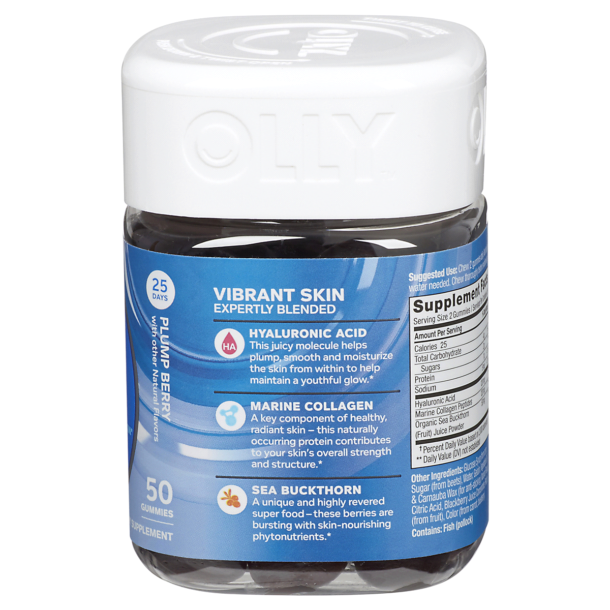 slide 7 of 9, Olly Vibrant Skin Plump Berry Gummies, 50 ct