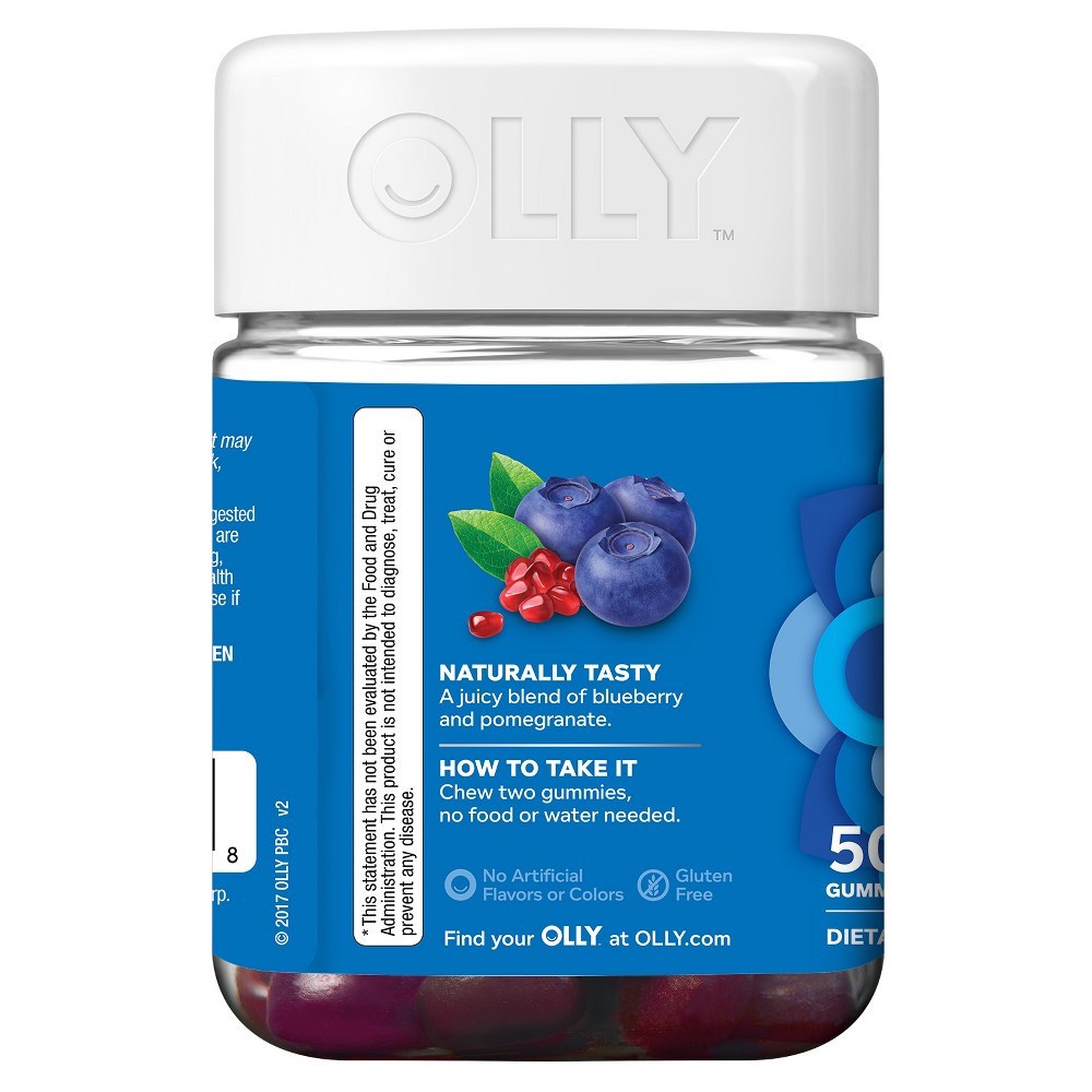 slide 3 of 9, Olly Vibrant Skin Plump Berry Gummies, 50 ct